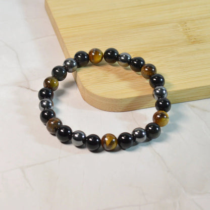 Hämatit-Obsidian-Tigerauge Armband - 8mm