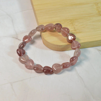 Erdbeerquarz Herz Armband