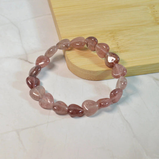 Erdbeerquarz Herz Armband