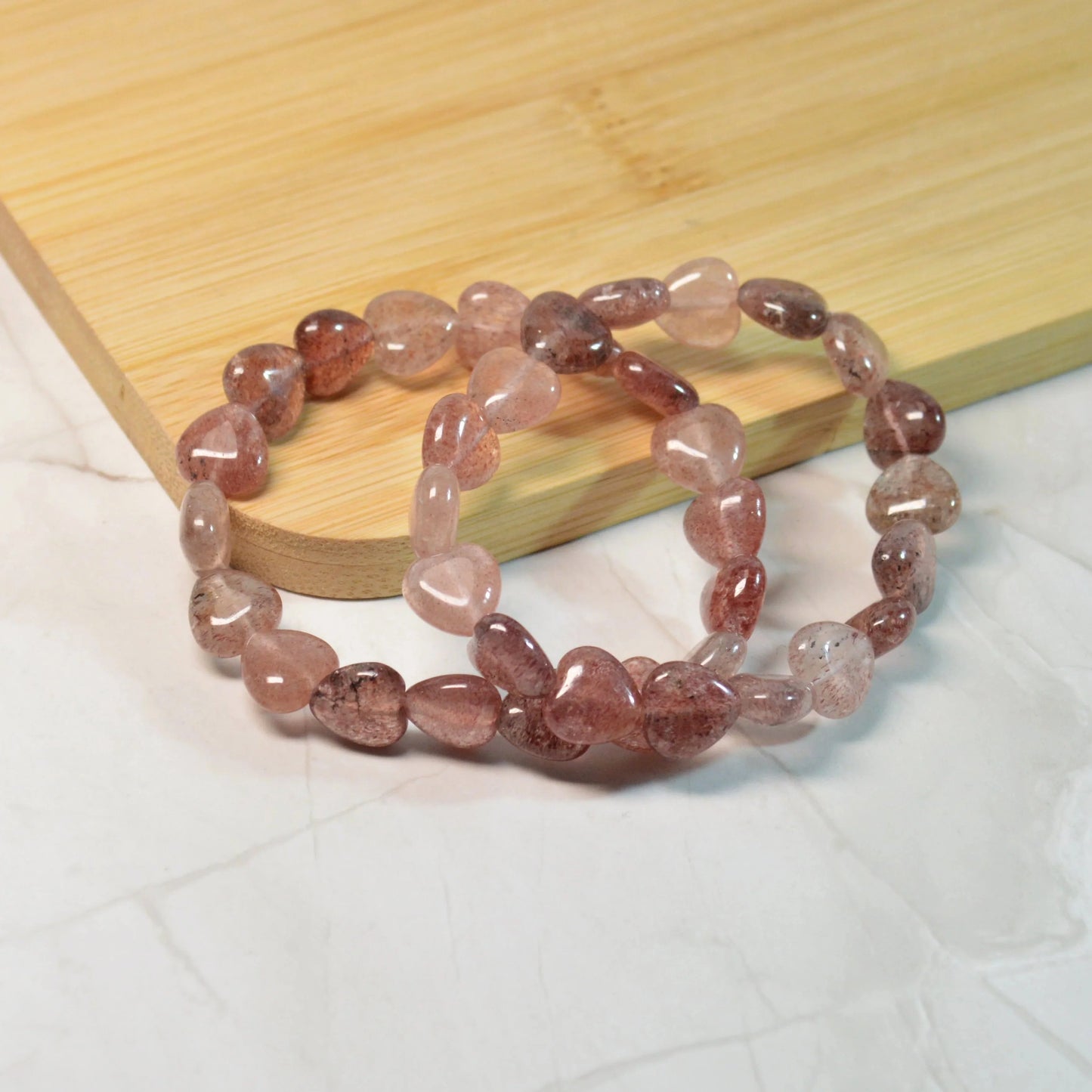 Erdbeerquarz Herz Armband