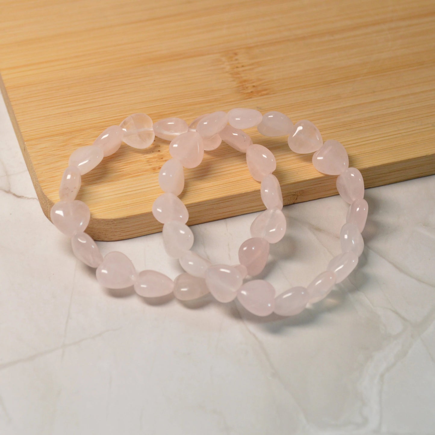 Rosenquarz Herz Armband