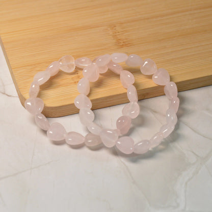 Rosenquarz Herz Armband