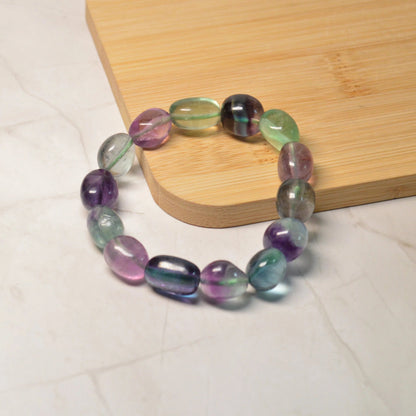 Regenbogenfluorit Nugget Armband