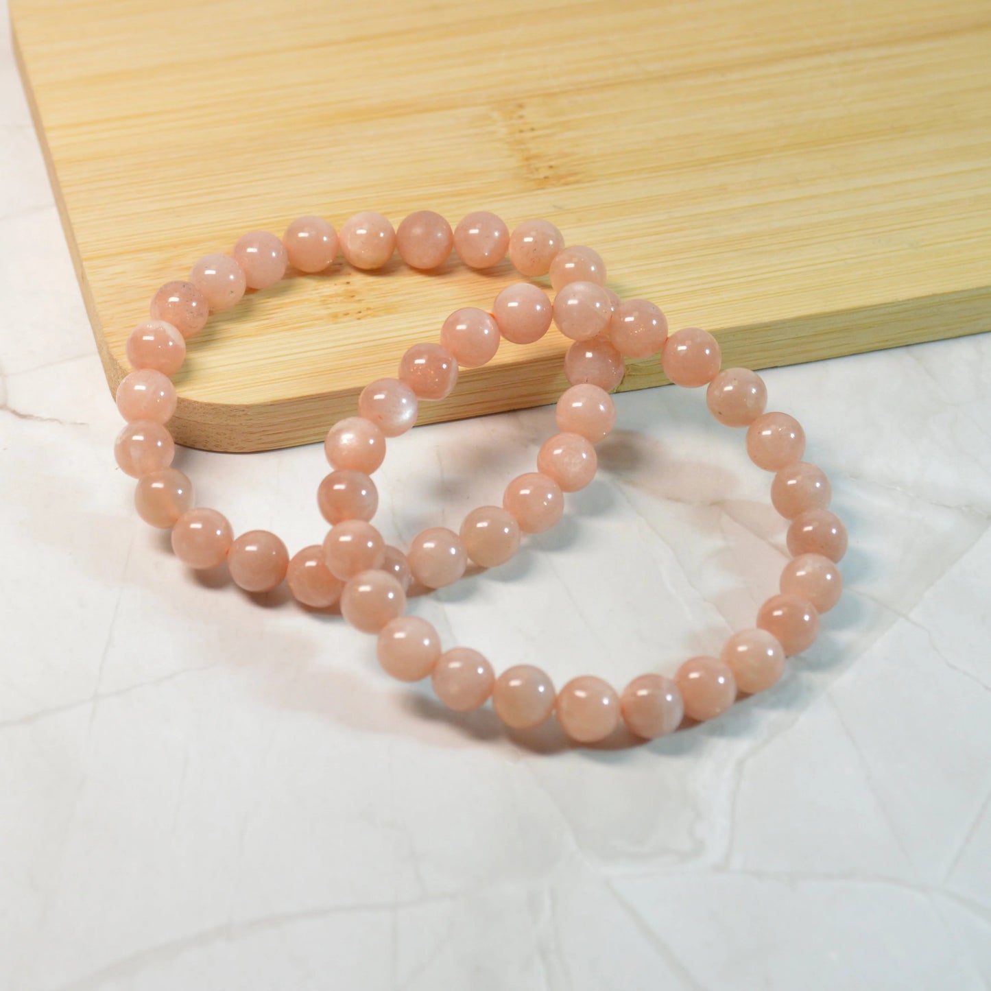Pfirsich Mondstein Armband - 8mm