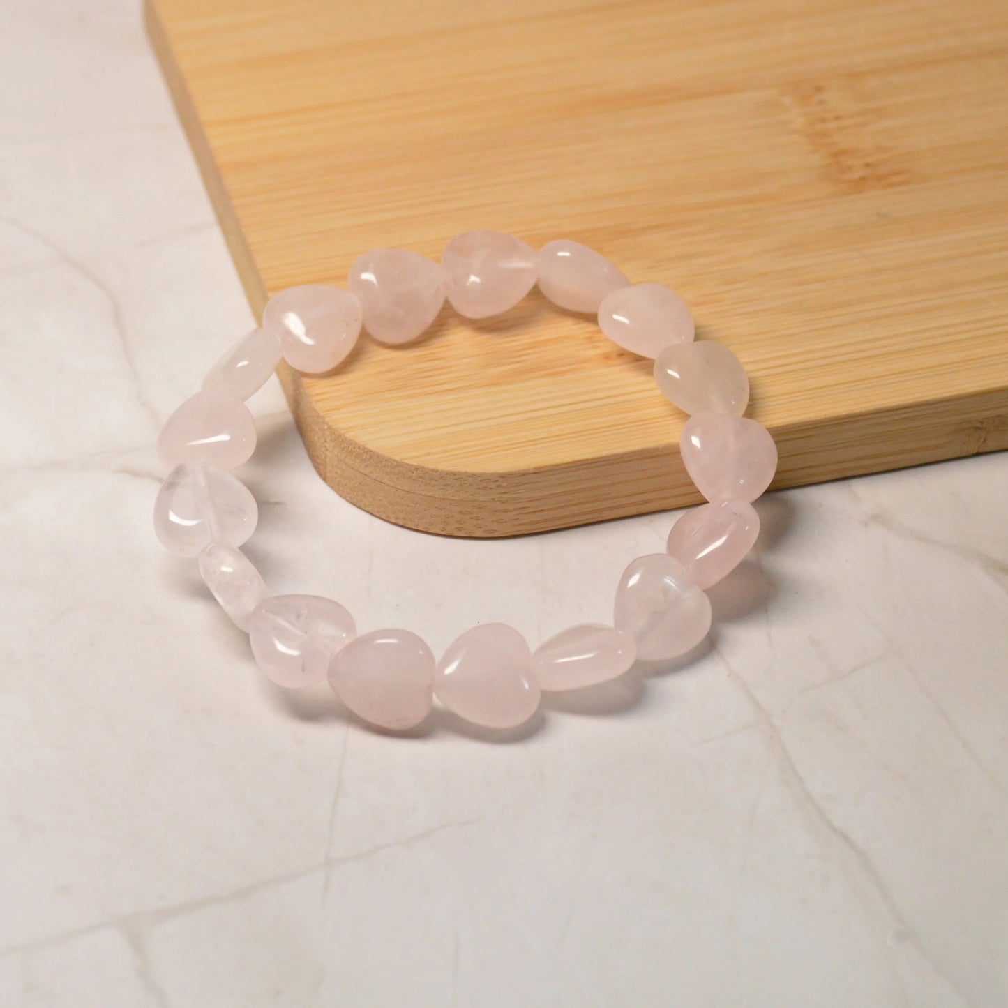 Rosenquarz Herz Armband