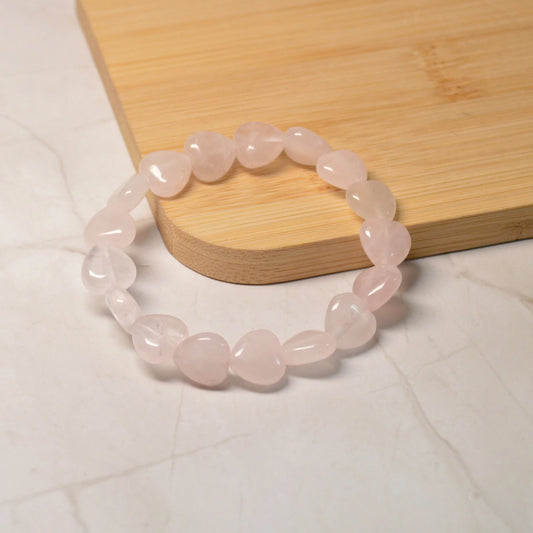 Rosenquarz Herz Armband