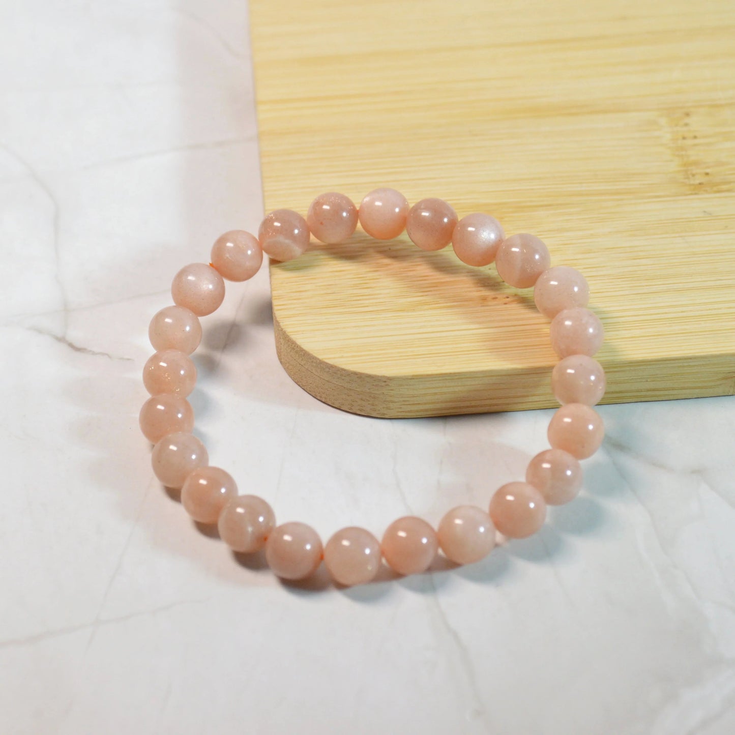 Pfirsich Mondstein Armband - 8mm
