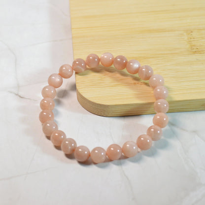 Pfirsich Mondstein Armband - 8mm