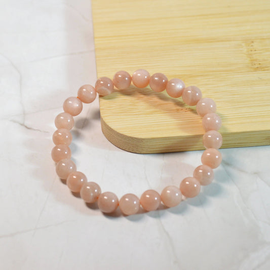 Pfirsich Mondstein Armband - 8mm