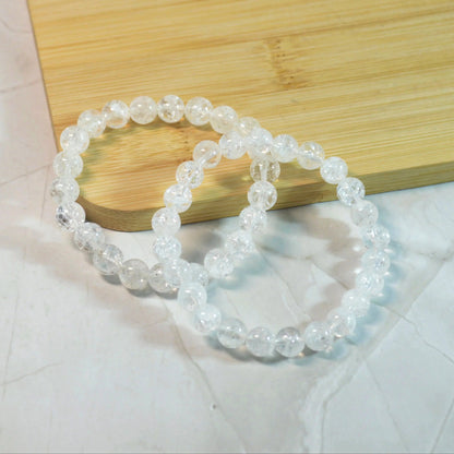 Cracked Bergkristall Armband - 4mm, 8mm