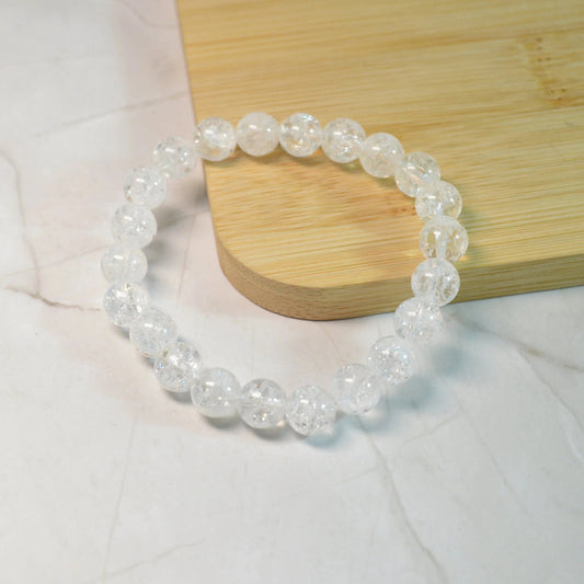 Cracked Bergkristall Armband - 4mm, 8mm