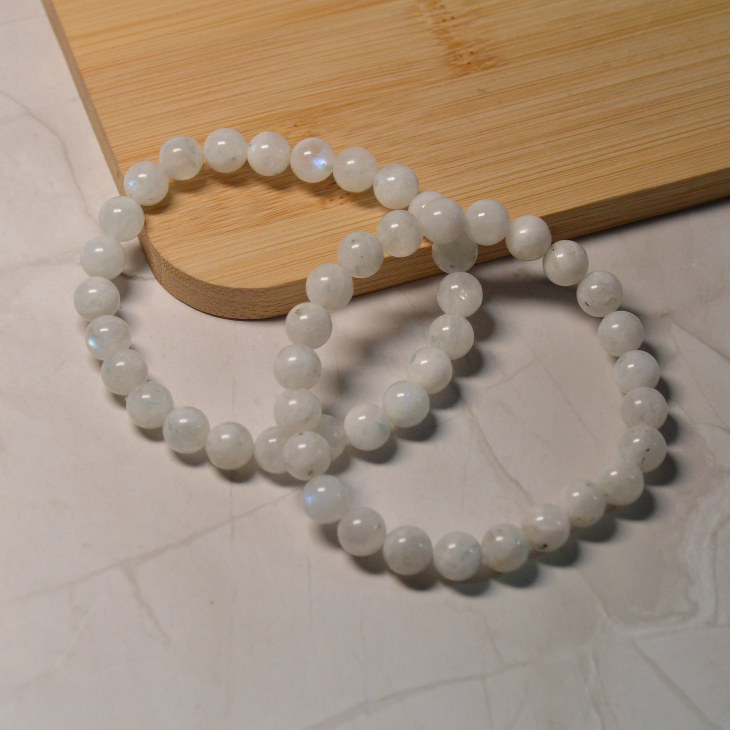 Regenbogenmondstein (weißer Labradorit) Armband - 8mm