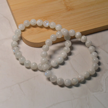 Regenbogenmondstein (weißer Labradorit) Armband - 8mm