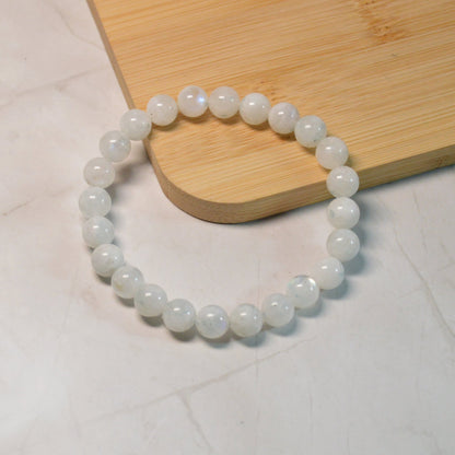 Regenbogenmondstein (weißer Labradorit) Armband - 8mm