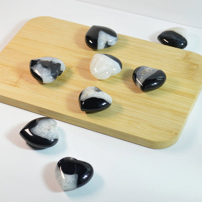 Druzy Schwarzes Achat Herz