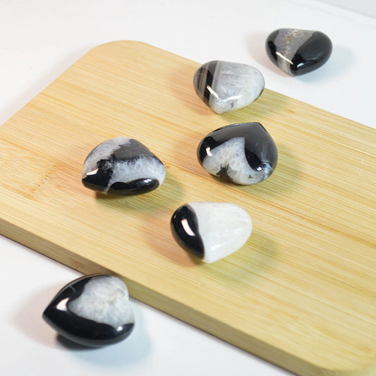 Druzy Schwarzes Achat Herz
