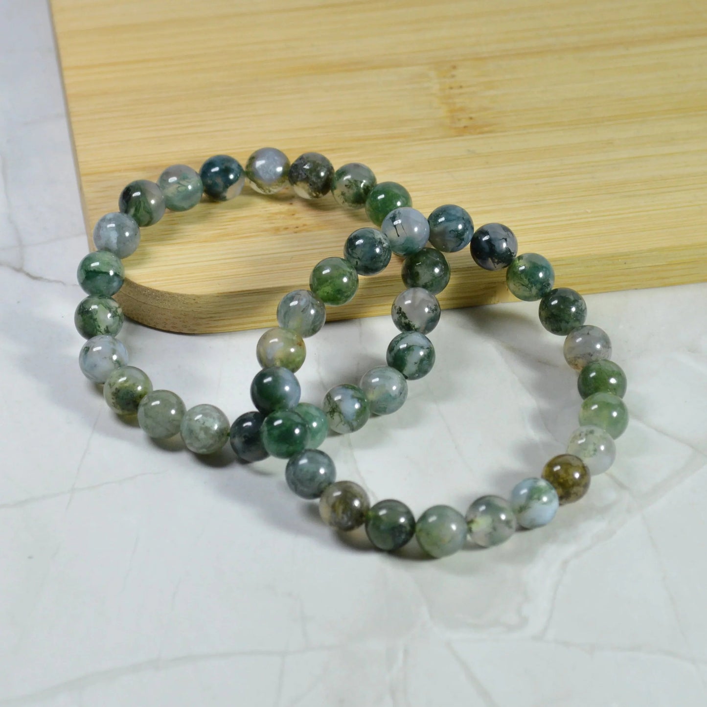 Moosachat Armband - 6mm, 8mm