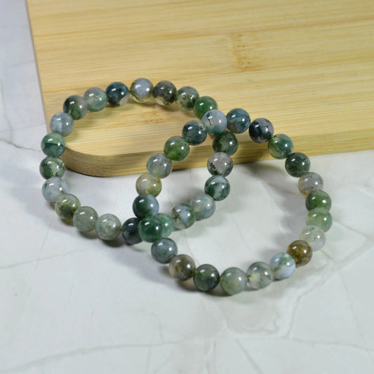 Moosachat Armband - 6mm, 8mm