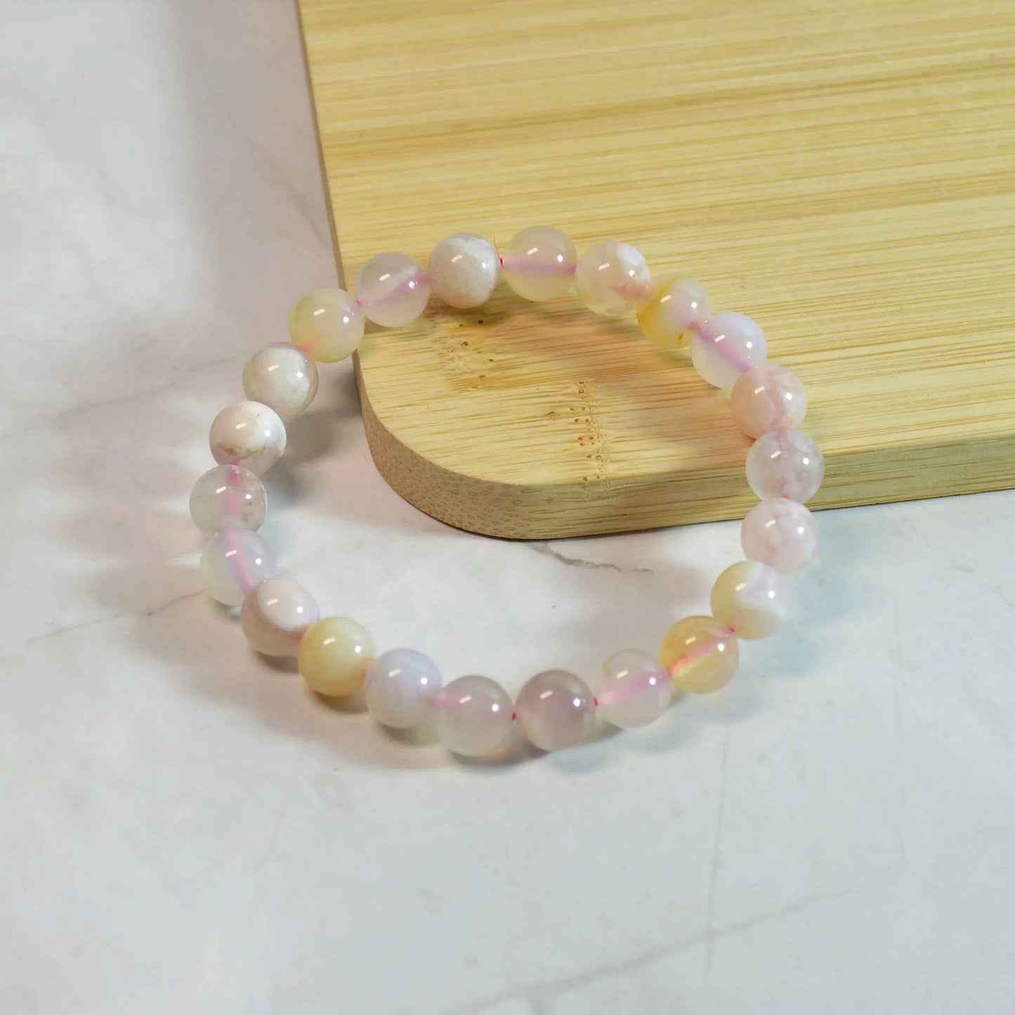 Kirschblüten Achat Armband - 8mm