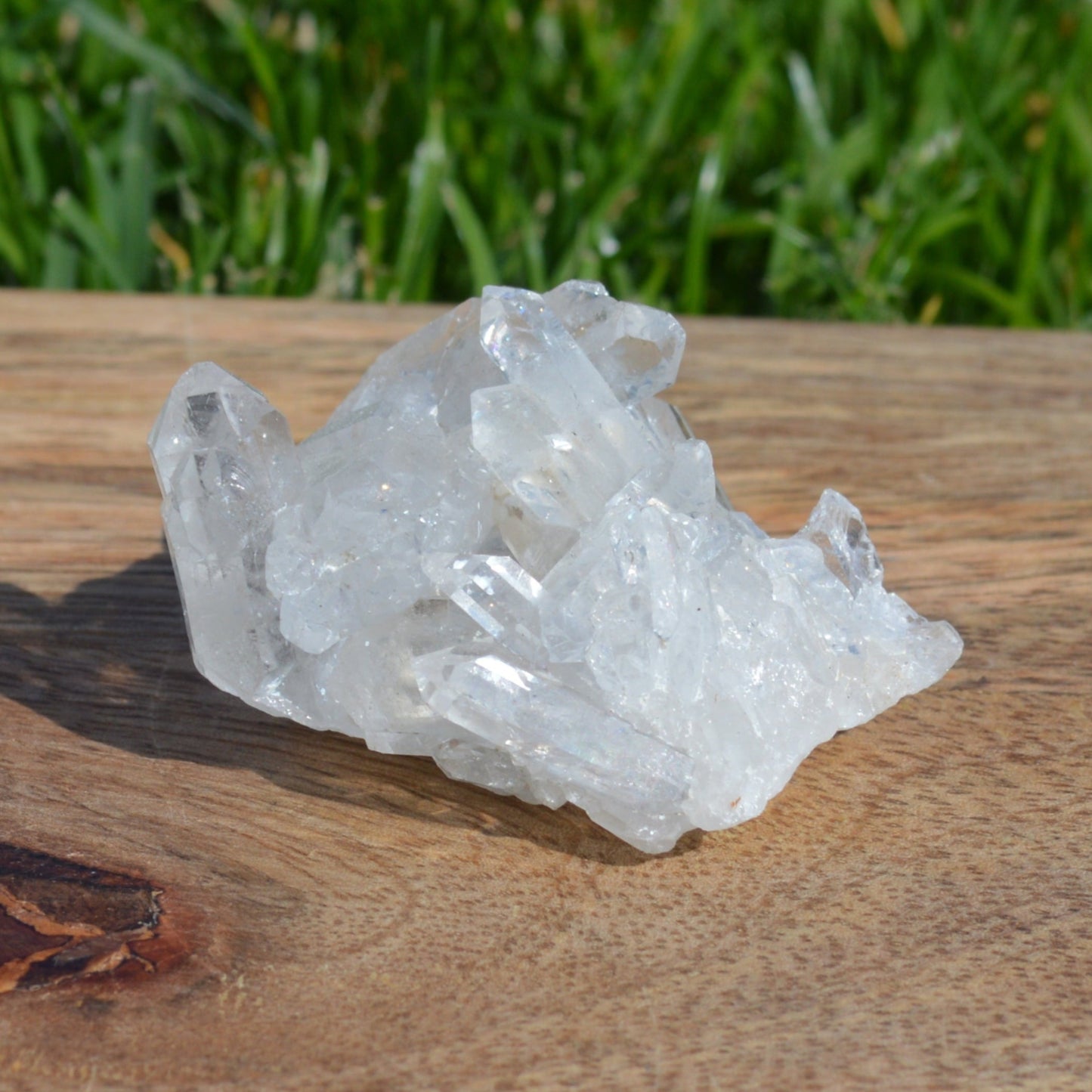 Bergkristall Stufe mit Regenbögen (Mini)