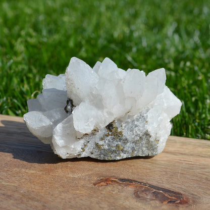 Bergkristall Stufe mit Pyrit (Klein)