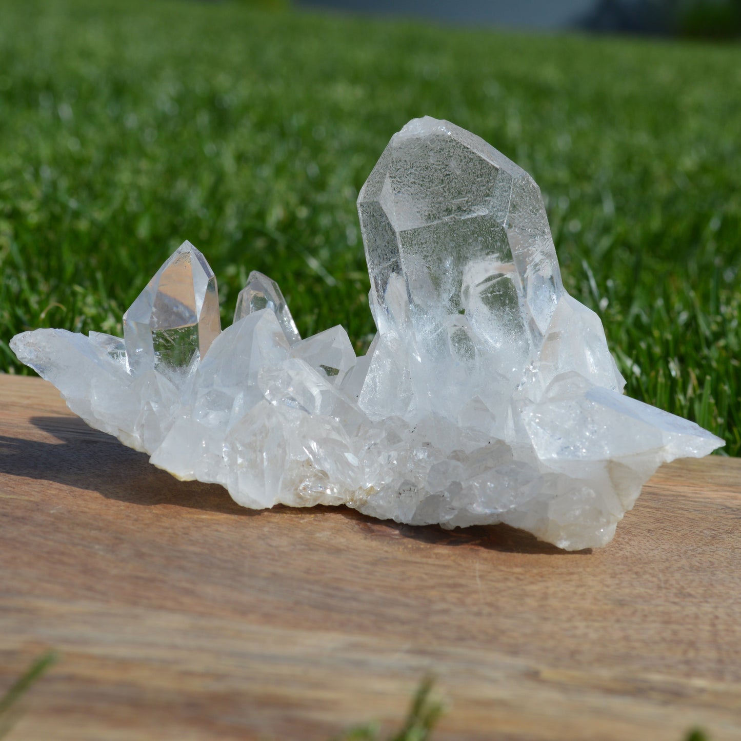 Bergkristall Stufe mit Regenbögen