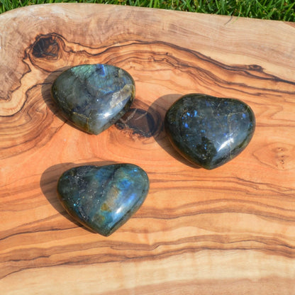 Labradorit Herz, verschiedene Größen