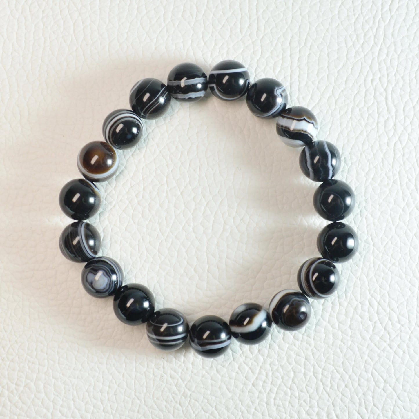 Schwarzer Achat Armband - 10mm