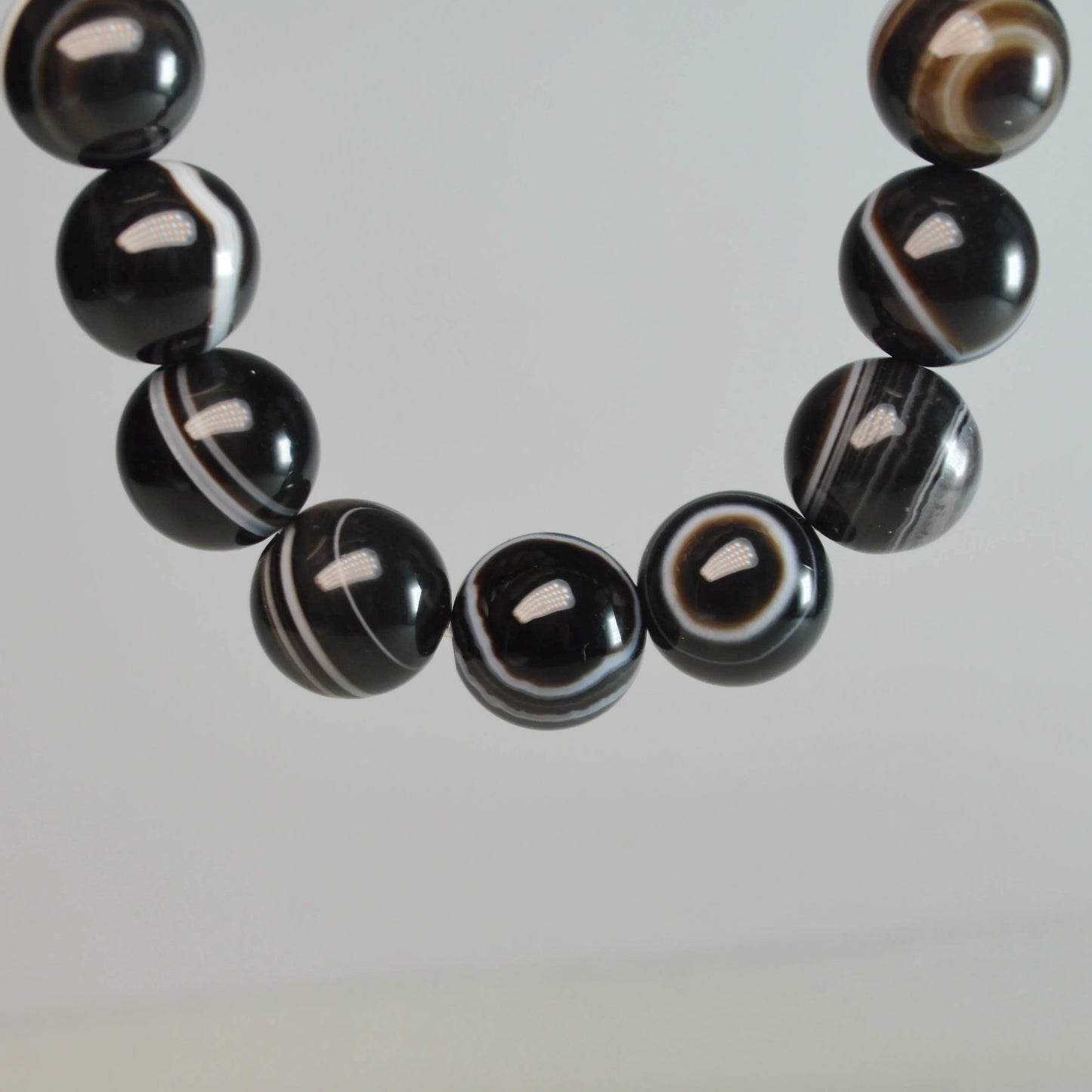 Schwarzer Achat Armband - 10mm