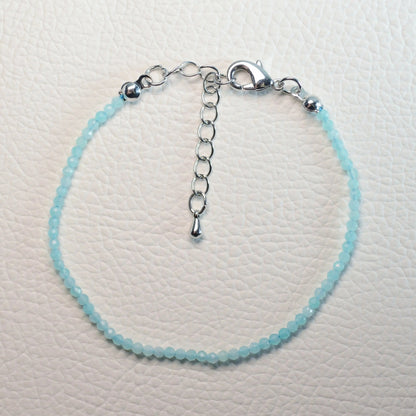 Amazonit Armband (facettiert) verstellbar - 2mm