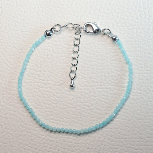 Amazonit Armband (facettiert) verstellbar - 2mm