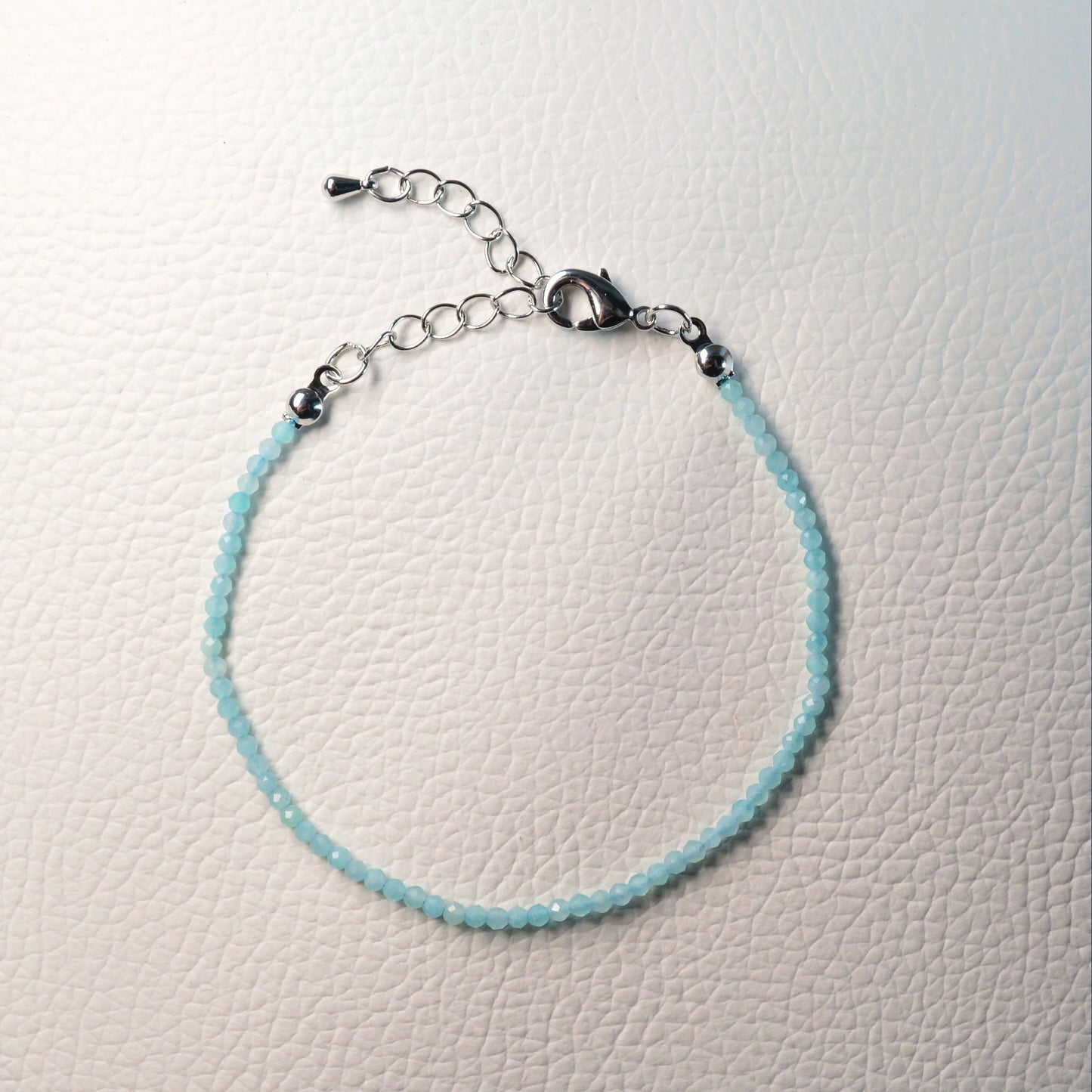 Amazonit Armband (facettiert) verstellbar - 2mm