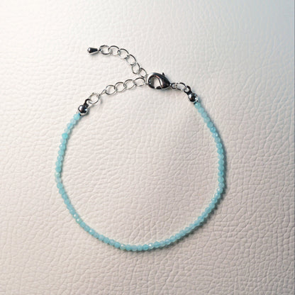 Amazonit Armband (facettiert) verstellbar - 2mm