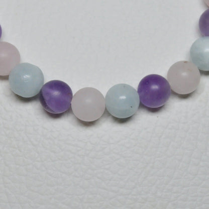 Amethyst-Rosenquarz-Aquamarin Armband (Matt) - 8mm