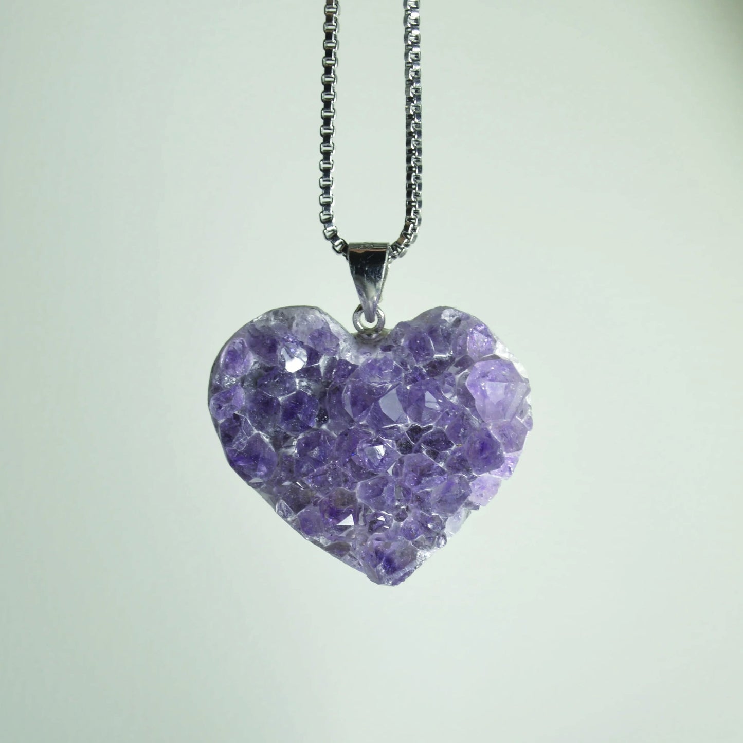Amethystdrusen Herz Anhänger