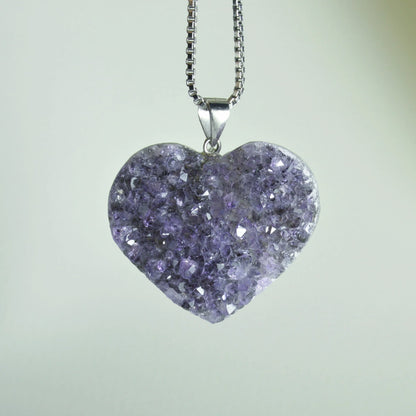 Amethystdrusen Herz Anhänger