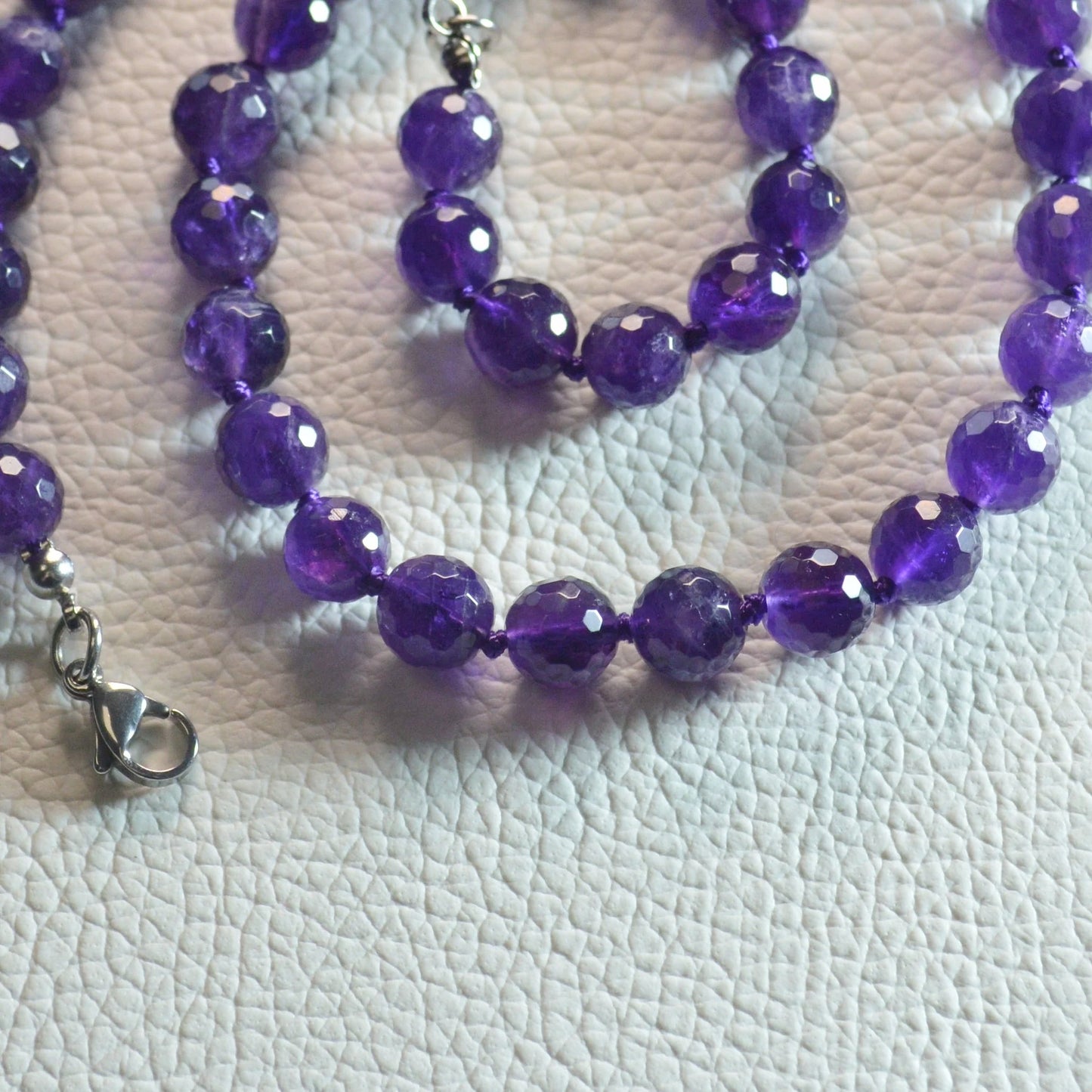 Amethyst Halskette (facettiert) 45cm - 8mm