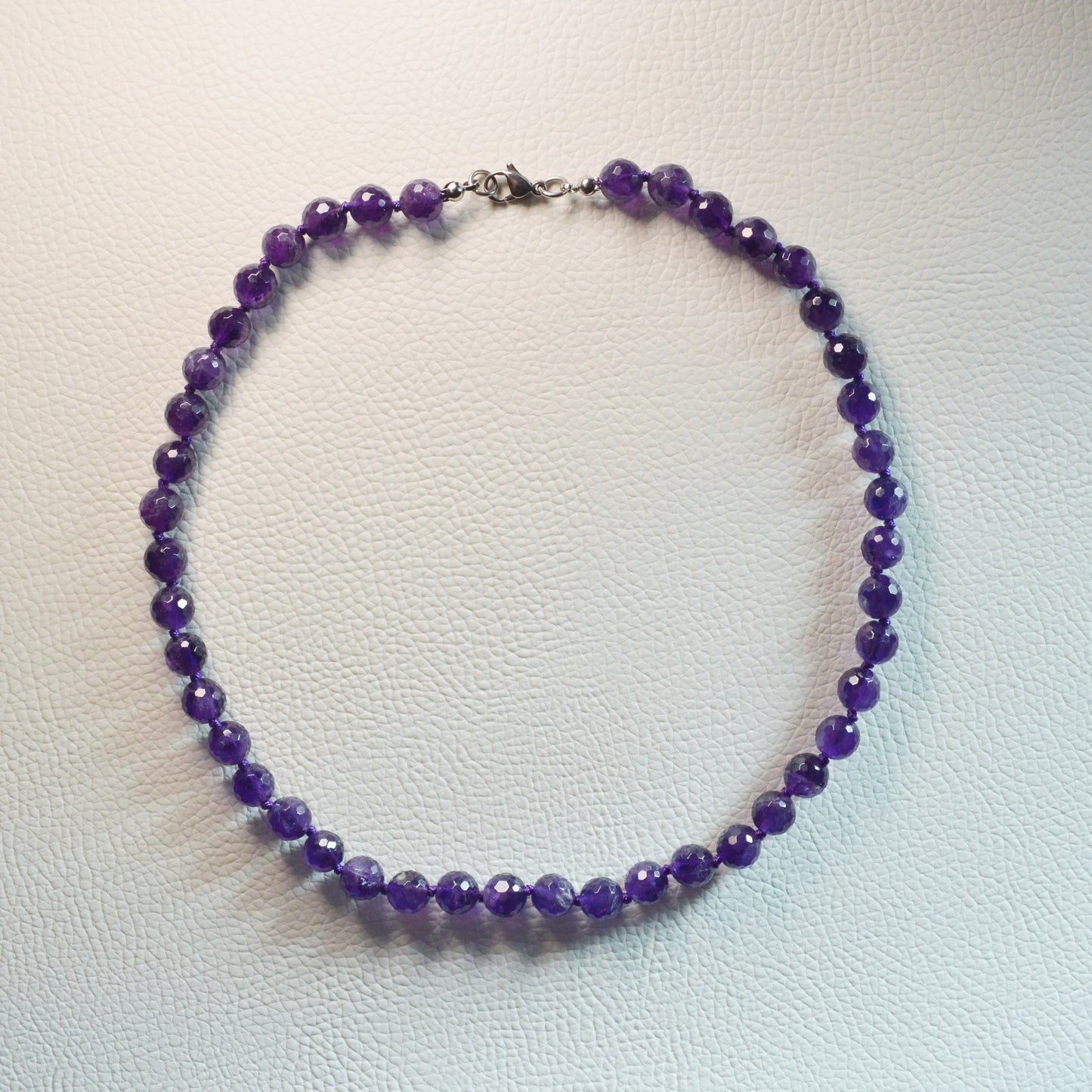 Amethyst Halskette (facettiert) 45cm - 8mm