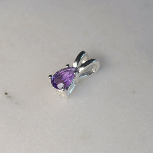Amethyst Tropfen Anhänger (facettiert)