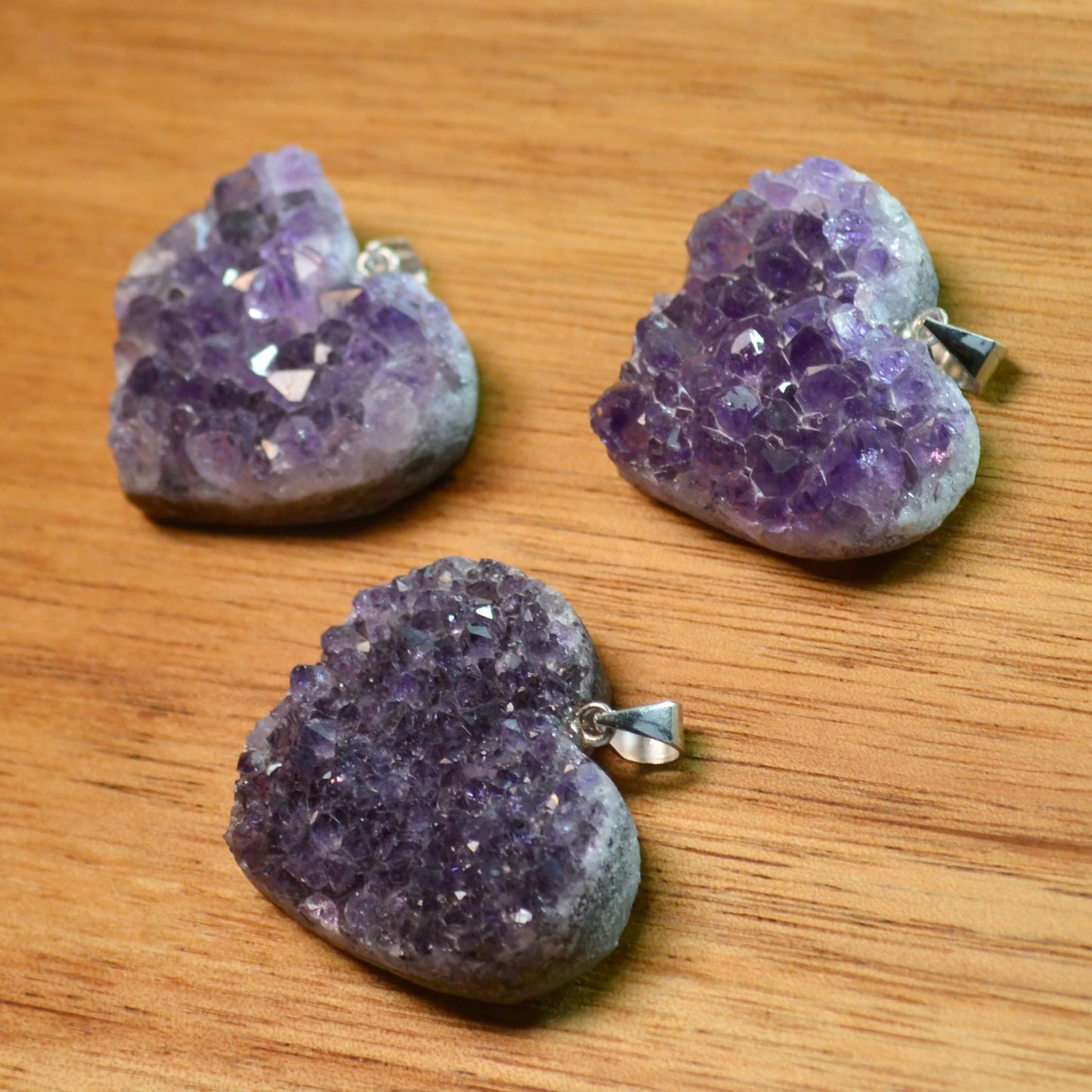 Amethystdrusen Herz Anhänger