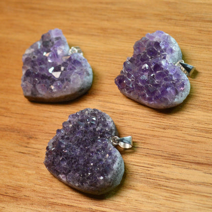 Amethystdrusen Herz Anhänger