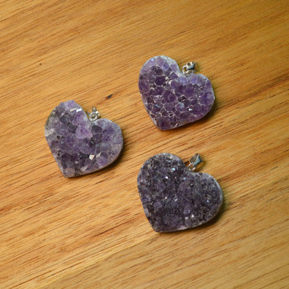 Amethystdrusen Herz Anhänger