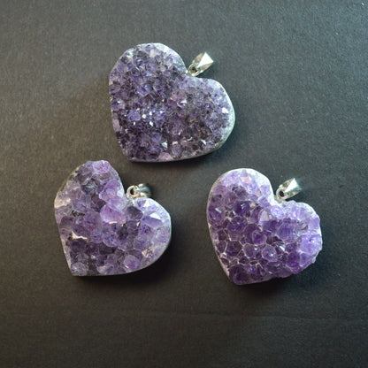 Amethystdrusen Herz Anhänger