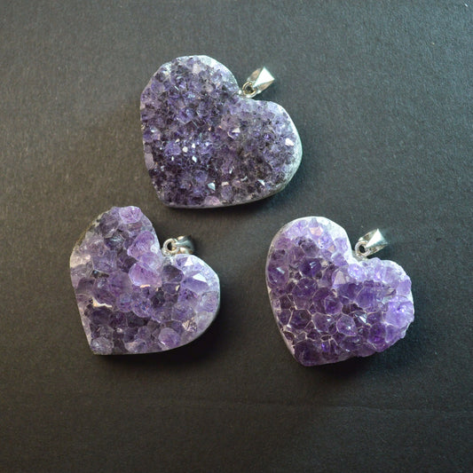 Amethystdrusen Herz Anhänger