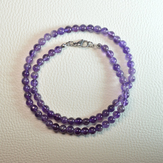 Amethyst Halskette 45cm - 6mm