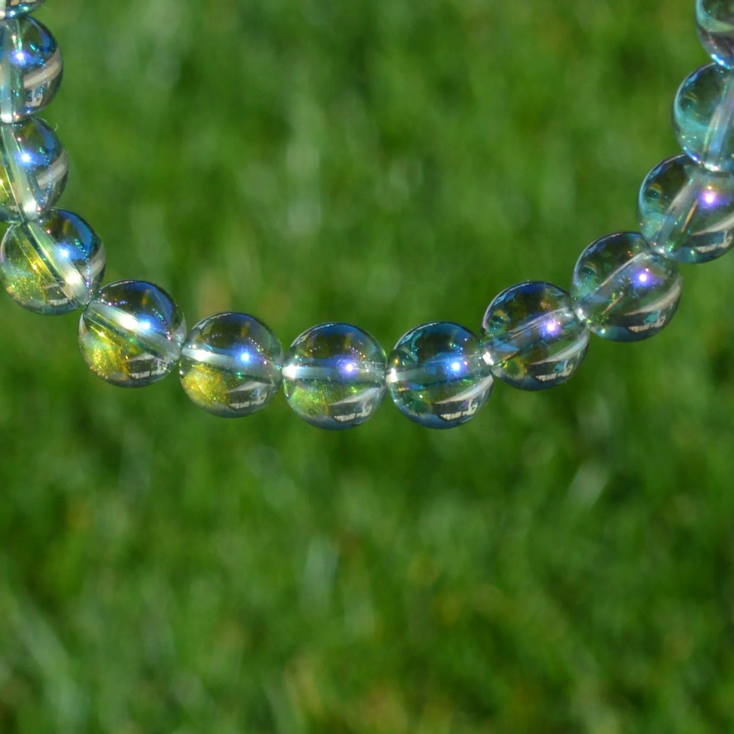 Grüner Aura Bergkristall Armband - 8mm