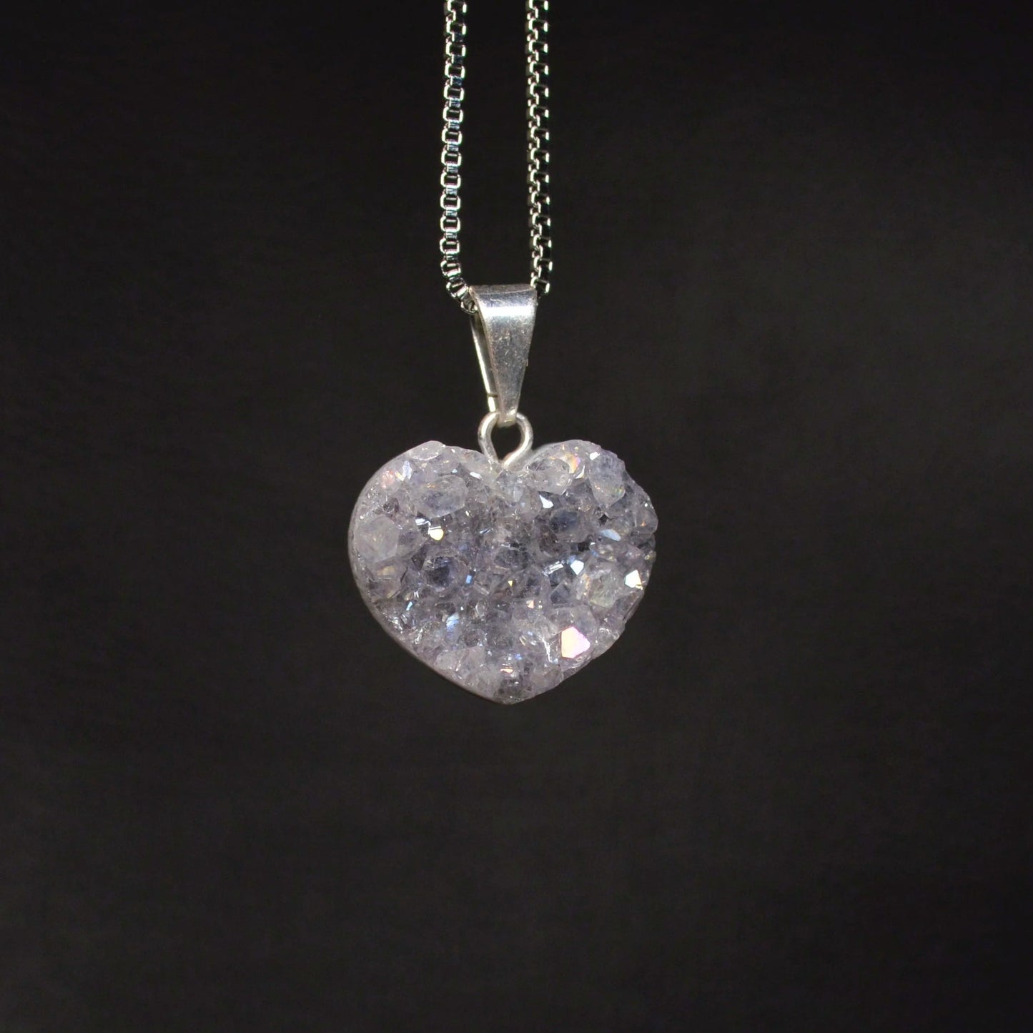 Aura Amethystdrusen Herz Anhänger