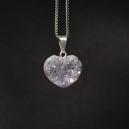 Aura Amethystdrusen Herz Anhänger