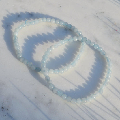 Aquamarin Armband - 4mm, 8mm
