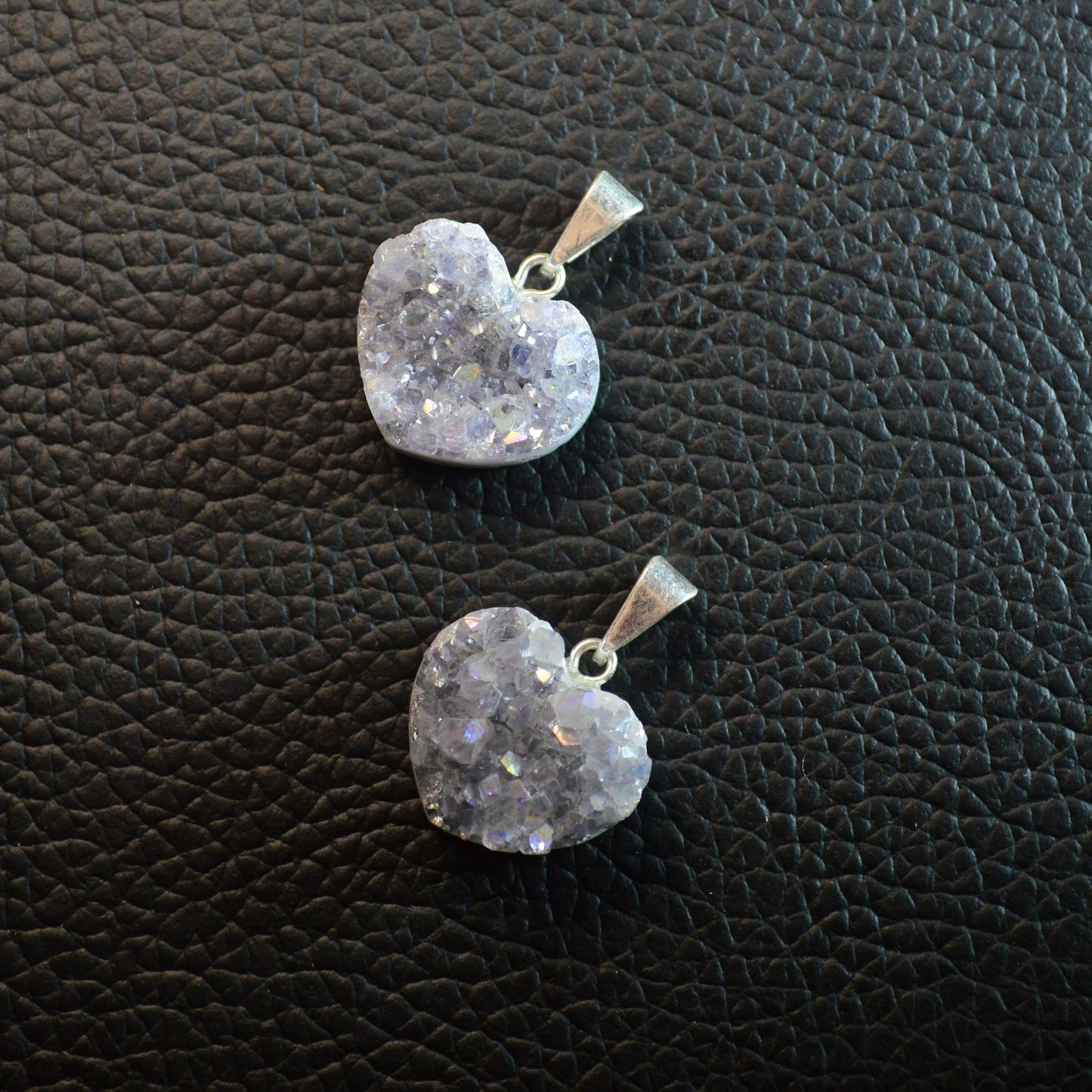 Aura Amethystdrusen Herz Anhänger